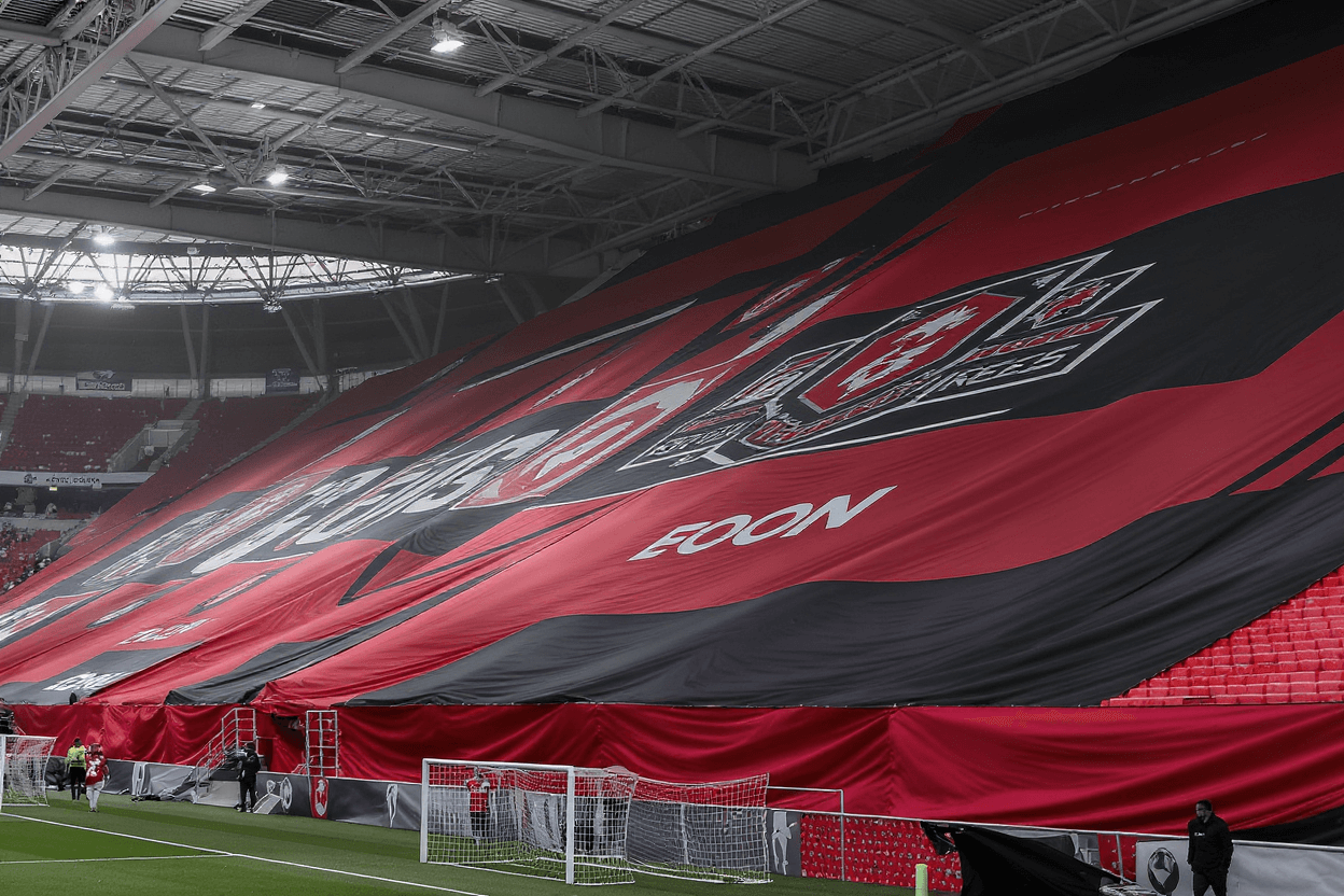 Habillage de tribune personnalisé pour match de football